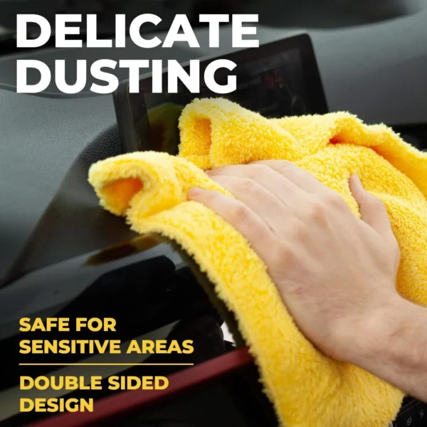 Professional Microfiber Towels for Cars – 6 Pack – [12 in x 12 in] – Scratch-Free – Reusable Edgeless Car Wash Towel - Image 6