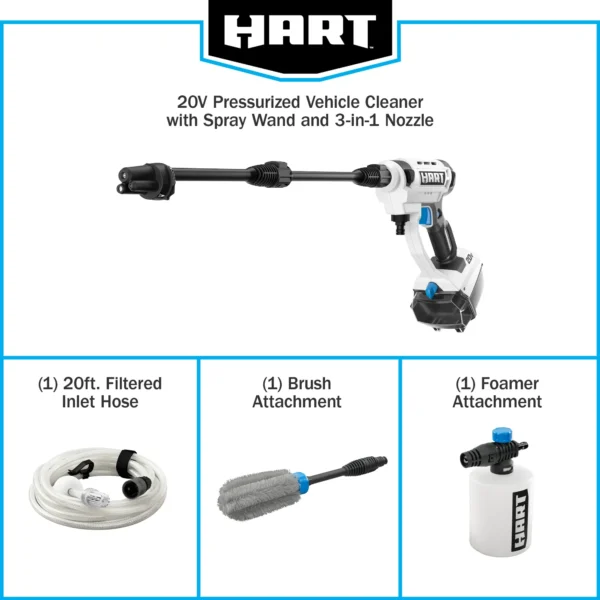 HART 20-Volt Cordless Vehicle Pressure Cleaner (Battery Not Included) Lightweight Portable Cleaner - Image 9