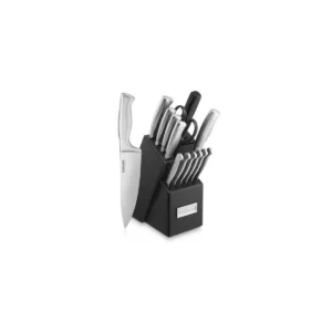 Cuisinart 15pc Stainless Steel Cutlery Block Set - C77SS-15PK: High Carbon, Ergonomic, Rust-Resistant, Forged Knives