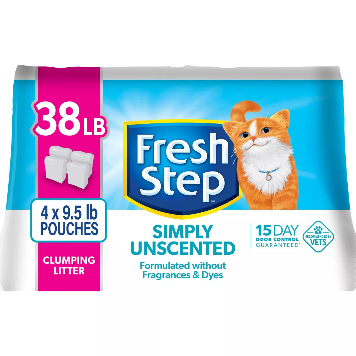 Fresh Step Simply Unscented Clumping Cat Litter - 38lbs