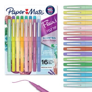Paper Mate Flair 16pk Pens Multicolored Scented: Porous Point 0.7mm, Art & Stationery, Felt Tip, Papermate Pens