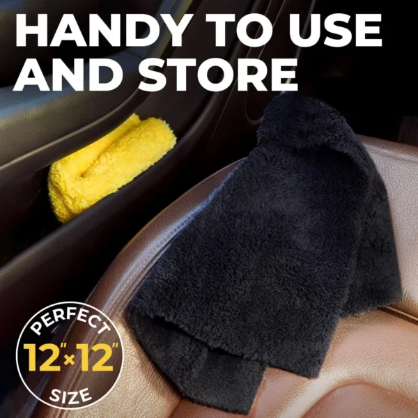 Professional Microfiber Towels for Cars – 6 Pack – [12 in x 12 in] – Scratch-Free – Reusable Edgeless Car Wash Towel - Image 7