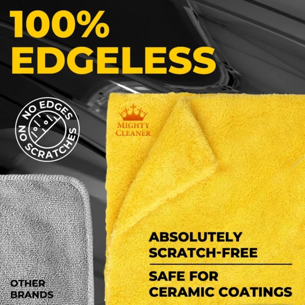 Professional Microfiber Towels for Cars – 6 Pack – [12 in x 12 in] – Scratch-Free – Reusable Edgeless Car Wash Towel - Image 3